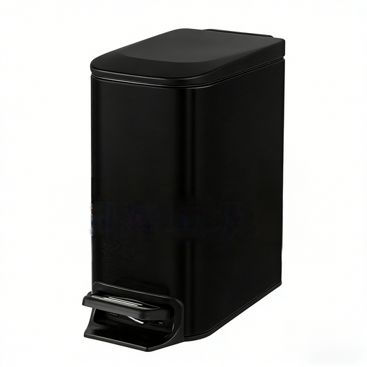 Small Bathroom Trash Can with Lid Soft Close, Step Pedal, 6 Liter / 1.6 Gallon Stainless Steel Mini Garbage Can for Office