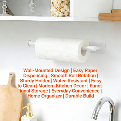 White Paper Towel Holder - Under Cabinet Paper Towel Holder for Kitchen
