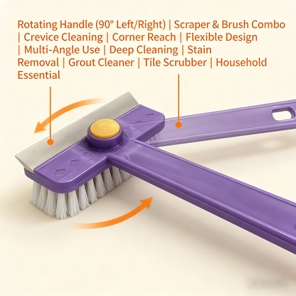 Lightweight Scraper Cleaning Brush with Hard Bristles and Built-in Garbage Holder, Multi-Surface Cleaner for Kitchen Sink, Bathroom Tub