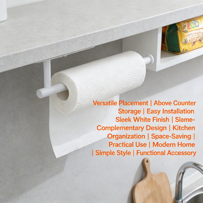 White Paper Towel Holder - Under Cabinet Paper Towel Holder for Kitchen