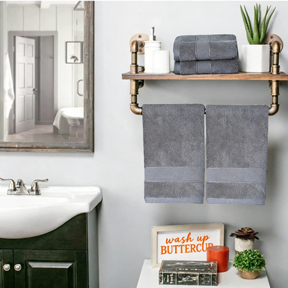 2 Pack Hand Towels for Bathroom- (14 x 30 Inch) 100% Cotton Hand Towel, Highly Absorbent and Quick Dry Face Washcloth