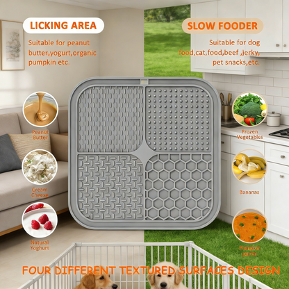 Upgraded 8.5×8.5 inches Licking Mats with Suction Cups